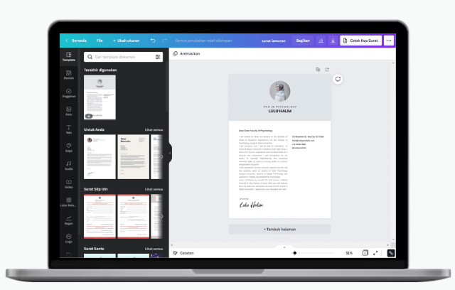 Cara Membuat CV Lamaran Kerja di Canva