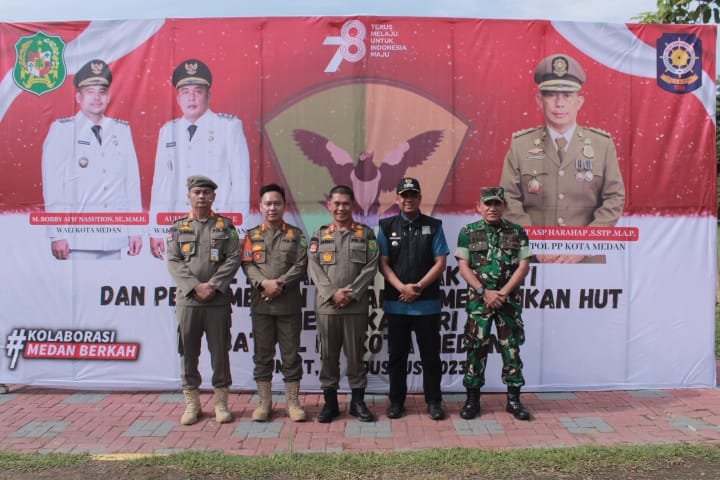 Begini Satpol-PP Medan Meriahkan HUT Kemerdekaan