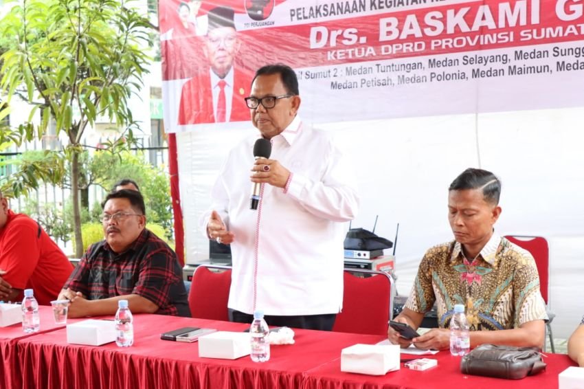 Reses Medan Helvetia, Baskami Minta Warga Ikut Gotong Royong Atasi Banjir