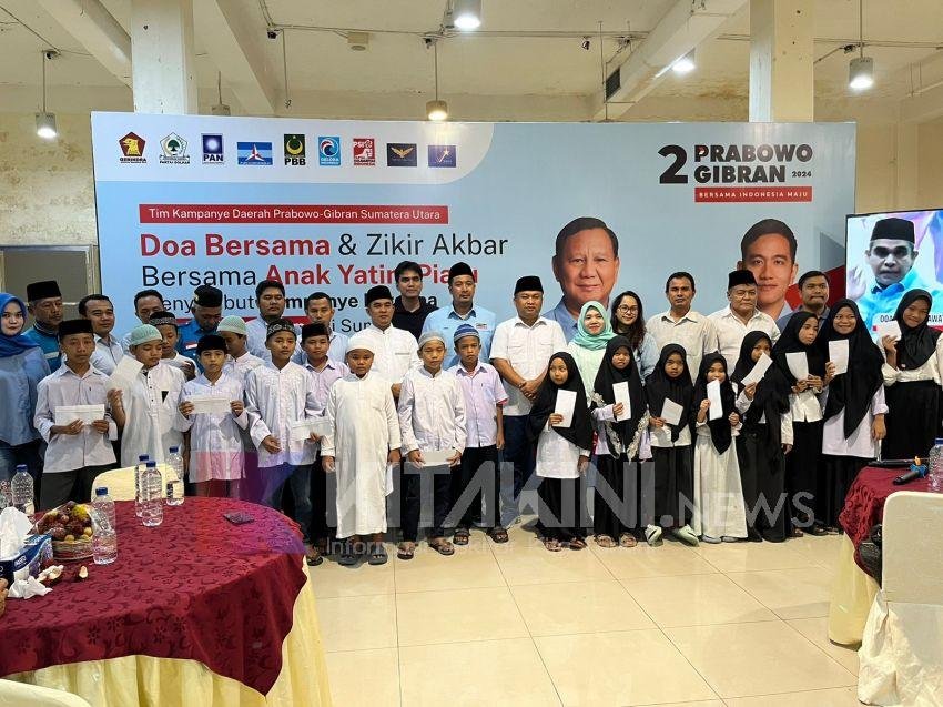 TKD Prabowo-Gibran Sumut Gelar Doa dan Dzikir Bersama Anak Yatim