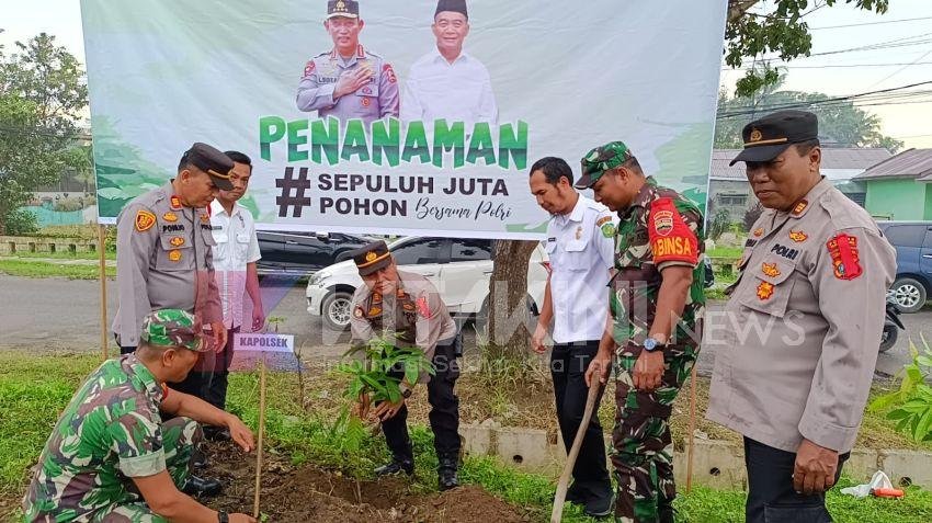 Laksanakan Program Polri, Polres Pelabuhan Belawan Tanam 10 Juta Pohon Untuk Lingkungan Hijau