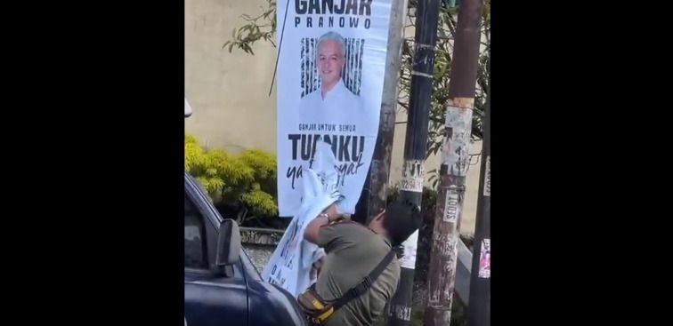 Poster Ganjar Dicopot Jelang Kunjungan ke Pematangsiantar