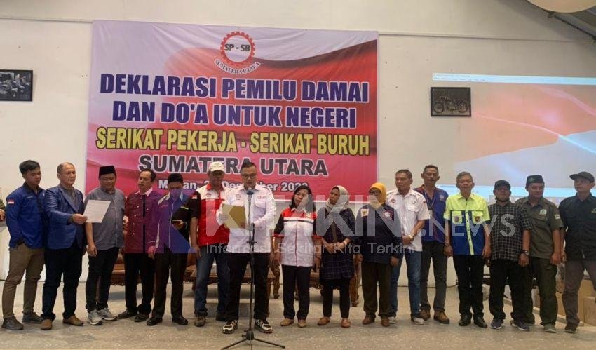 Gabungan Elemen SP-SB Sumut Gelar Deklarasi Pemilu Damai dan Doa Untuk Negeri