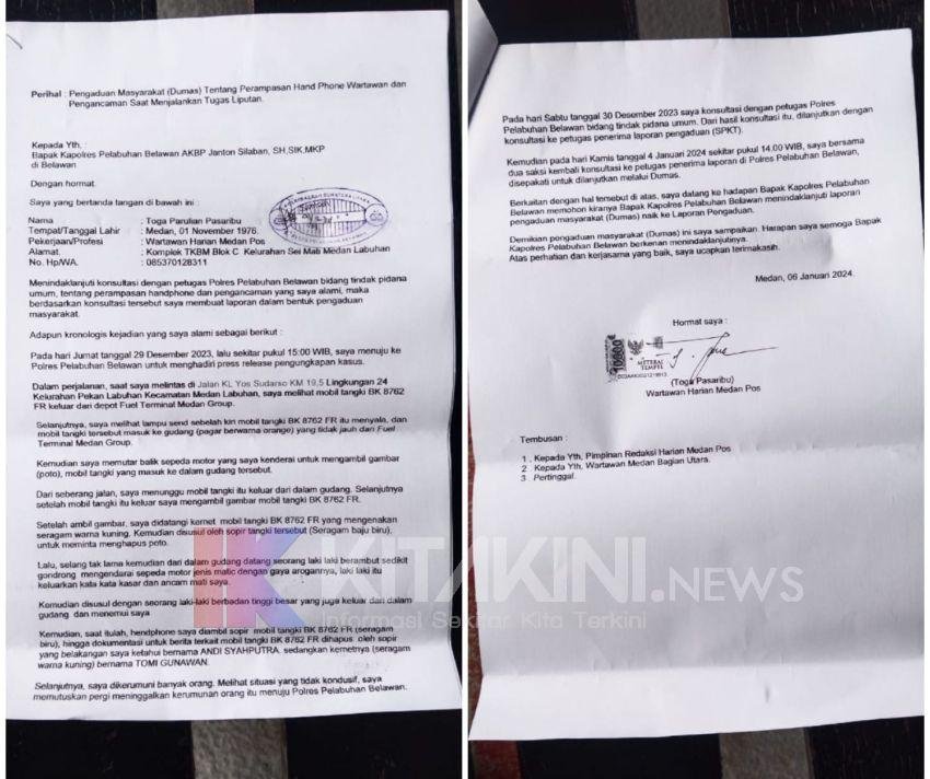 Diancam Oknum Penampung BBM Ilegal, Oknum Wartawan di Medan Utara Lapor Polisi