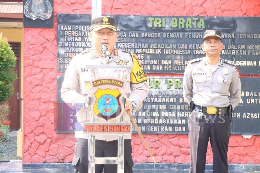 Kapolres Binjai Pimpin Apel Kesiapan Pengamanan TPS Pemilu 2024