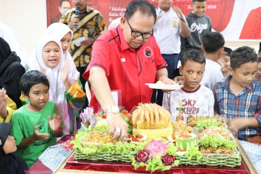 Ulang Tahun Megawati, Baskami Potong Tumpeng di Panti Asuhan Al Washliyah Medan