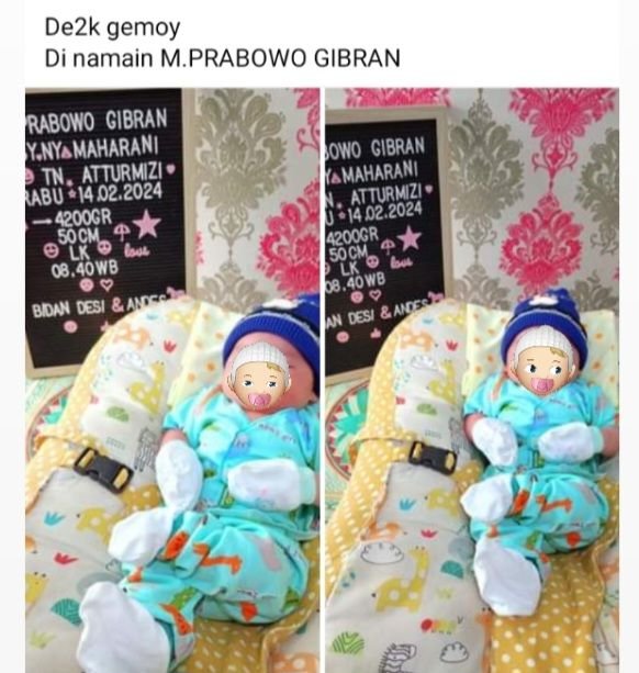 Lahir Saat Pemilu 2024, Bayi di Sumsel Viral Diberi Nama Prabowo Gibran