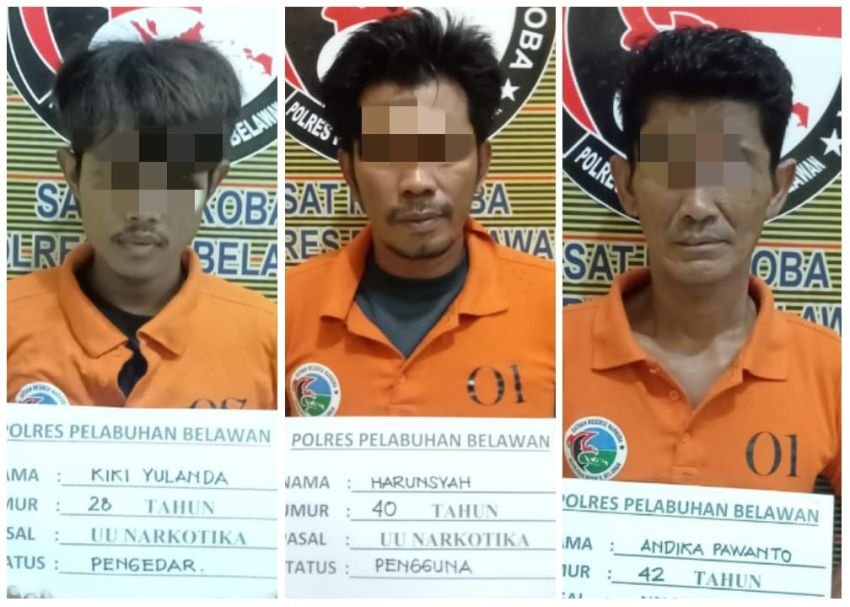 Polisi Tangkap Seroang Pengedar dan 2 Pengguna Narkoba di Jalan Paluh Nibung