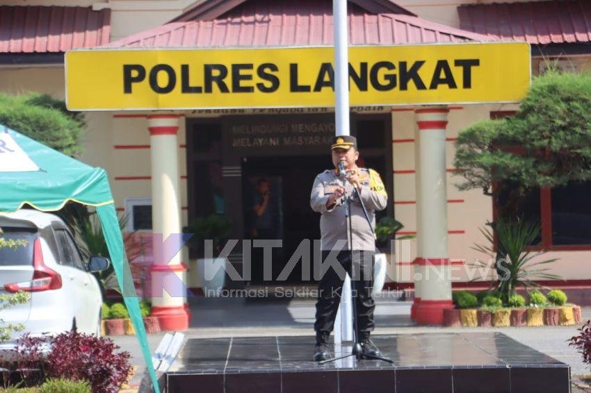 Kapolres Langkat Pimpin Apel dan Simulasi Pengamanan TPS