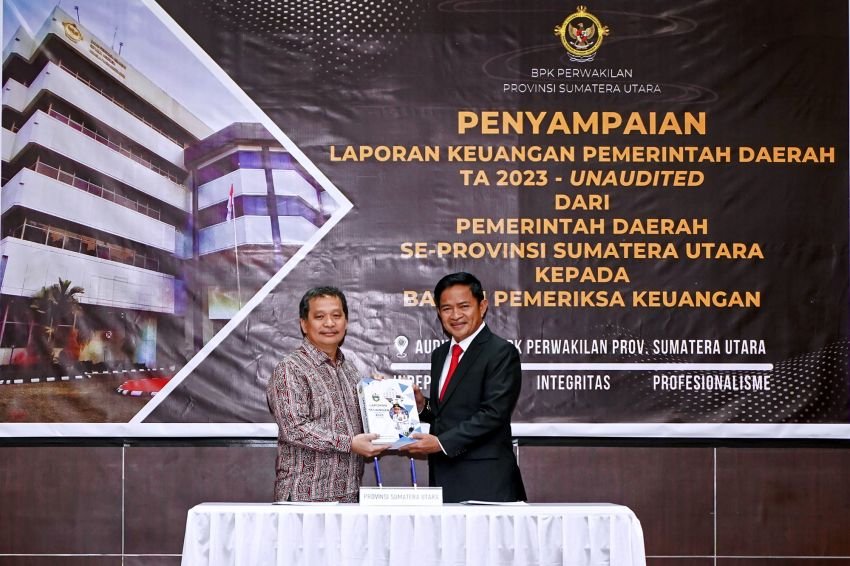 Serahkan LKPD 2023 ke BPK, Hassanudin Targetkan Pemprovsu Raih WTP ke-10