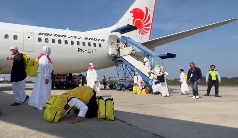 Kloter Pertama Jemaah Haji Riau Tiba di Pekanbaru