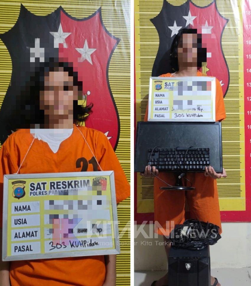 Asyik Main Judi Online Majhong, Dua Pemuda Digelandang ke Polres Sidimpuan
