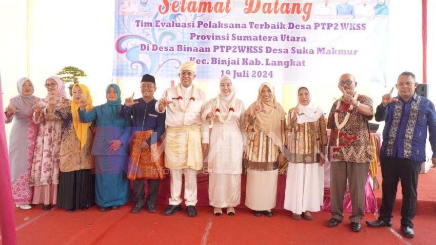 Pj Bupati Langkat Sambut Tim Evaluasi PTP2WKSS di Desa Sukamakmur