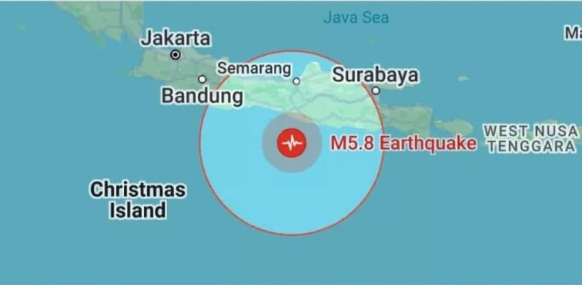 Gempa 5,8 SR Guncang Laut Jawa Selatan, Gunung Kidul