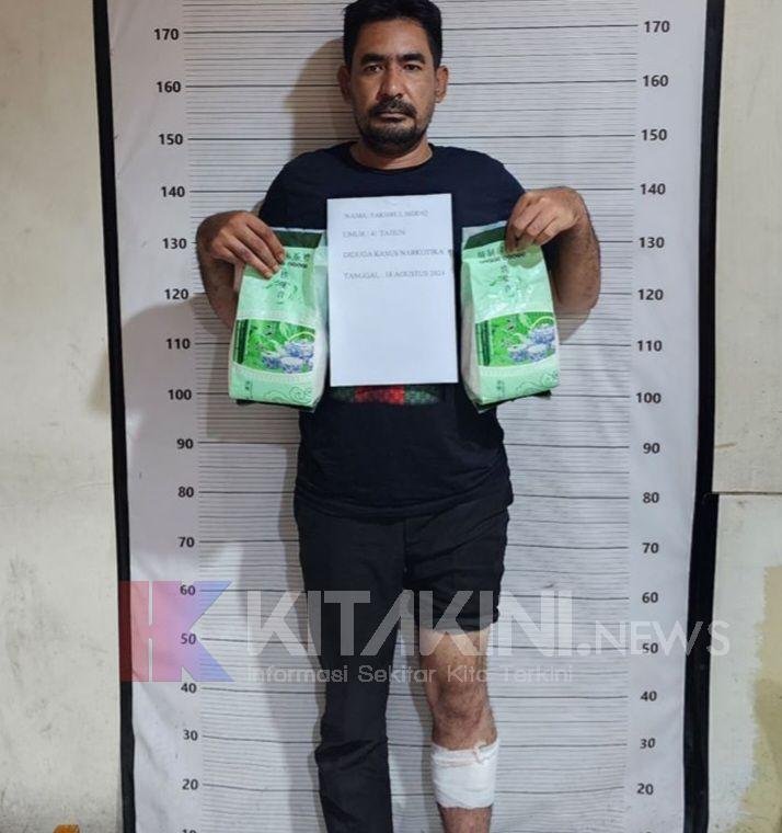 Melawan Saat Ditangkap, Kurir 2 Kg Sabu Ditembak Petugas