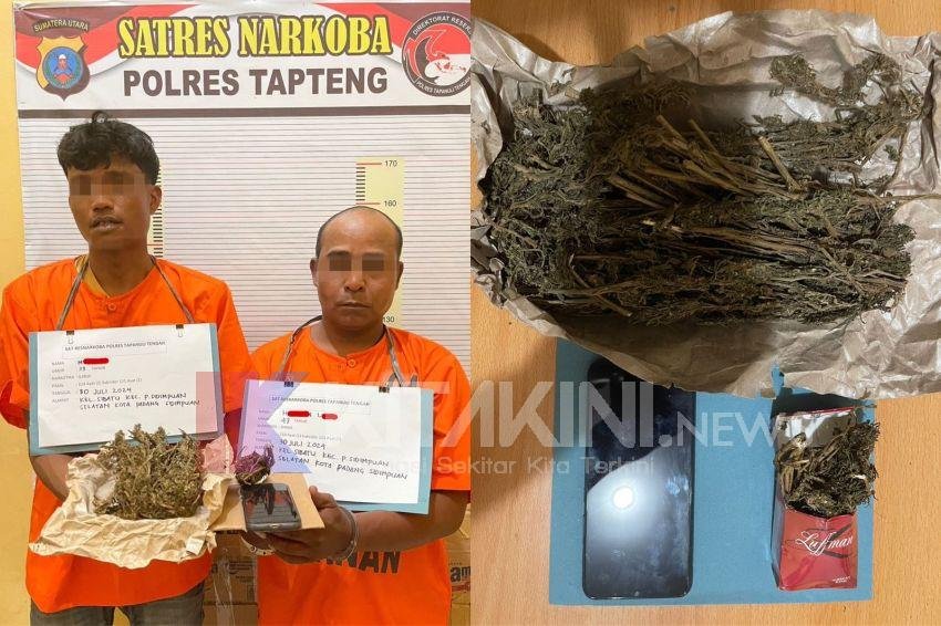 Dua Pria Ini Edarkan Ganja di Jembatan Kembar Pinangsori, Tapteng