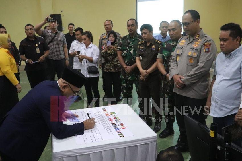 Polres Langkat Gelar Rakor Lintas Sektoral dan Deklarasi Pemilu Damai