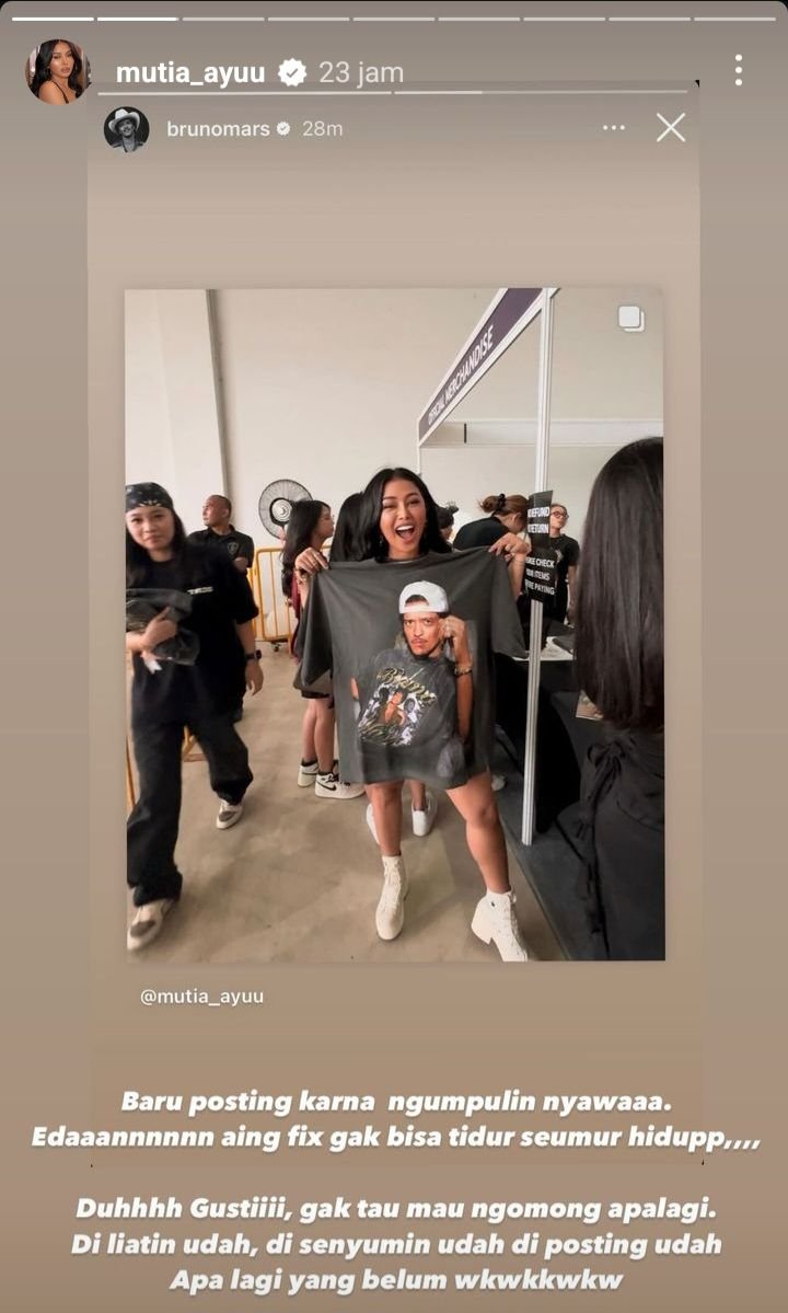 Mutia Ayu: Momen Fangirl yang Bikin Iri, Di-Notice Bruno Mars di Konser JIS!