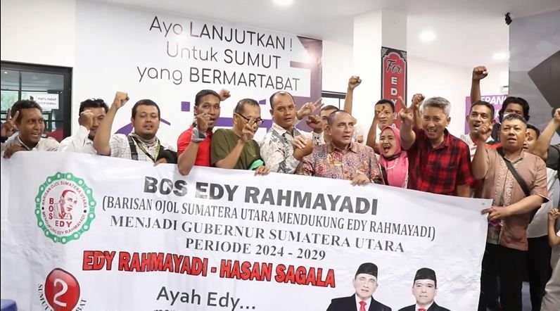 Edy Rahmayadi - Hasan Basri Sagala Dapat Dukungan dari Komunitas Pengemudi Ojek Online