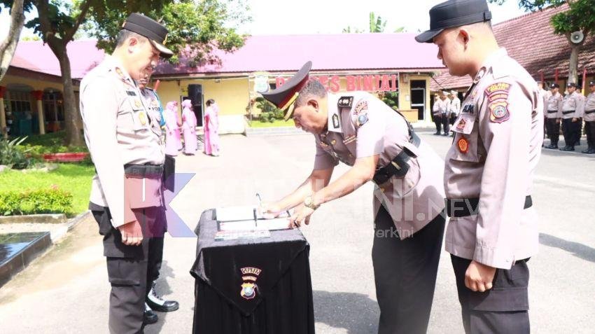 Kapolres Binjai Serah Terimakan Jabatan Kabagren dan Kasat Binmas