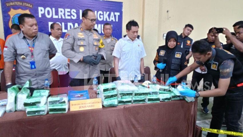 Polres Langkat Musnahkan 21 Kg Sabu