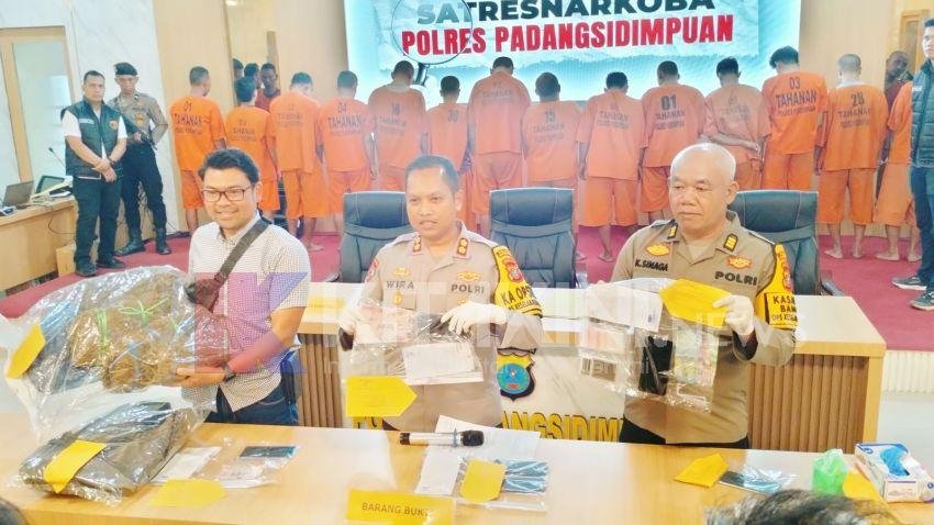 Kurun Waktu Satu Bulan, Polres Padangsidimpuan Amankan 17 Pelaku Narkoba