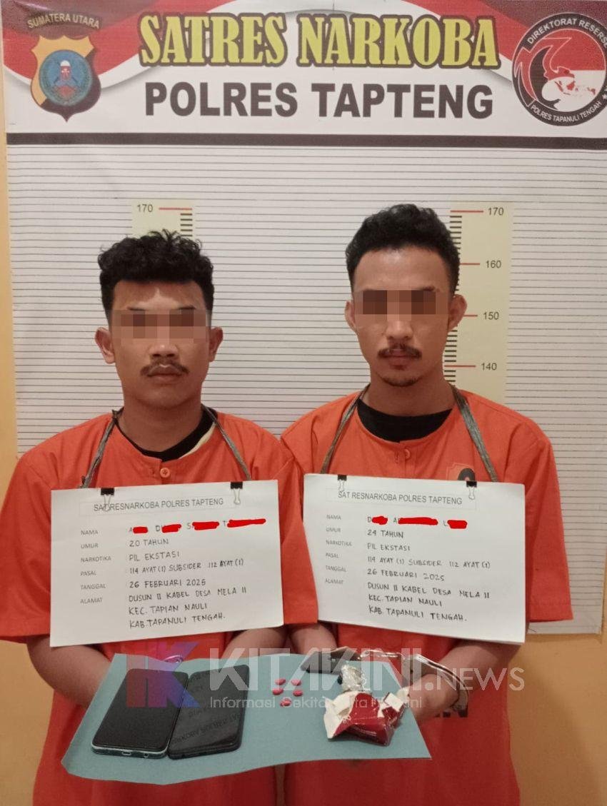 Dua Pengedar Ekstasi di Tapteng Dibekuk Polisi