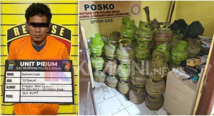 Polres Binjai Ringkus Pencuri 60 Tabung Gas LPG