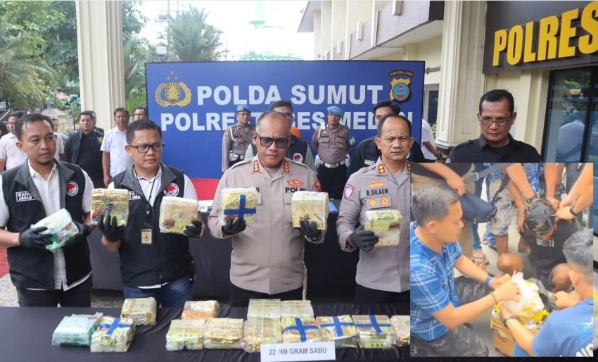 Spartan Polrestabes Medan Gagalkan Pengiriman 22 Kg Sabu, Tersangka Residivis Terancam Hukuman Mati