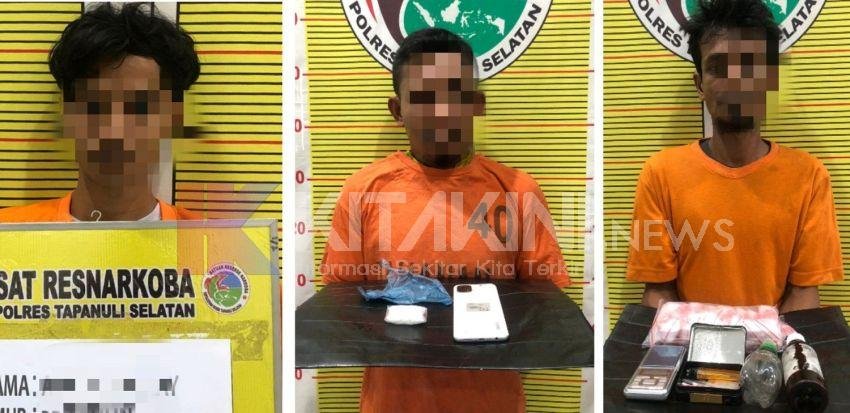 Terlibat Peredaran Narkoba, Tiga Pemuda di Tapsel Dicokok Petugas Polsek Sipirok