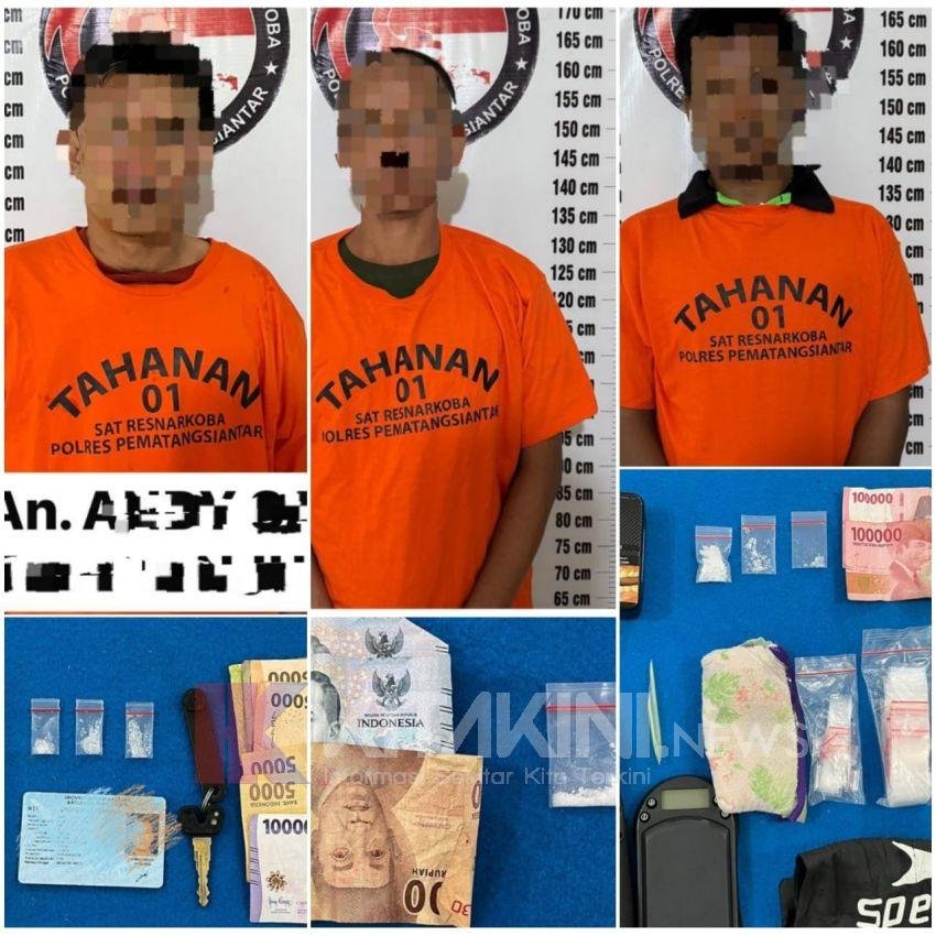Dalam 1 Malam, Polres Siantar Amankan 3 Pengedar Narkoba