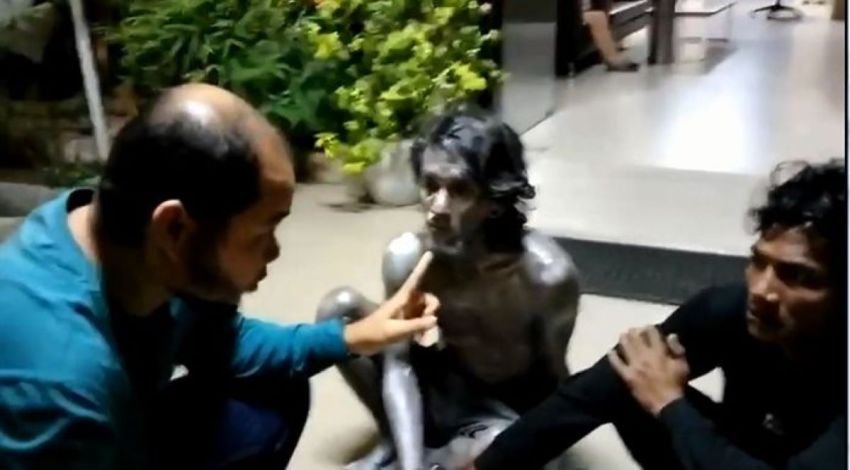 Kabel Lampu Jalan Dijarah, Dua ‘Manusia Silver’ Ditangkap di Pekanbaru