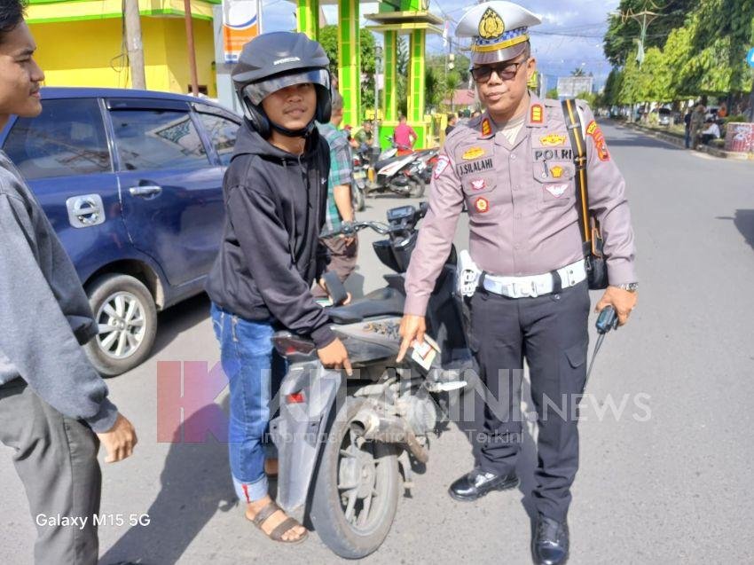 Satlantas Polres Sidimpuan Tindak Belasan SP Motor Knalpot Blong