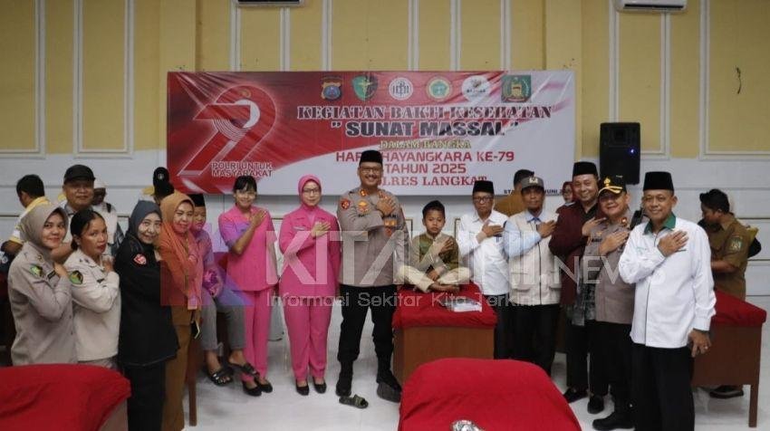 Sambut Hari Bhayangkara 150 Anak Ikuti Khitanan Massal Polres Langkat