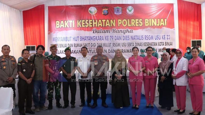 Pemko Binjai Apresiasi Bakti Kesehatan Hari Bhayangkara Bersama Polres dan RSGM USU