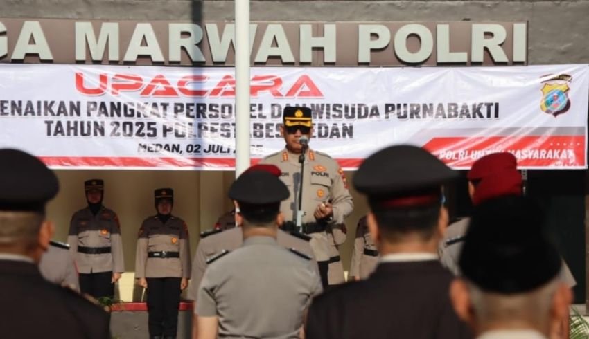 152 Personel Polrestabes Medan Naik Pangkat, Kapolrestabes Ajak Syukuri dan Tingkatkan Kinerja