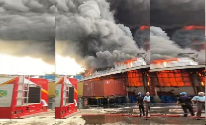 Pabrik Pengolahan Minyak Sawit PT Agro Raya Mas di Medan Ludes Terbakar