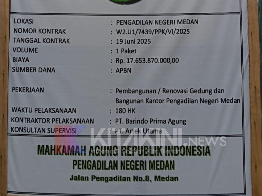 Renovasi Gedung Kantor PN Medan Telan Anggaran Rp17,6 M