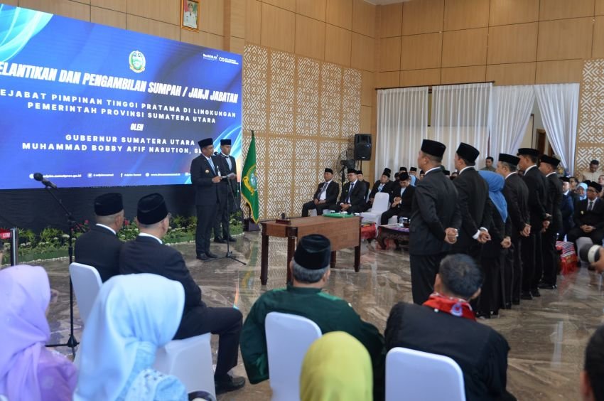 Usai Sekda Sumut, Bobby Lantik Enam Pejabat Eselon II