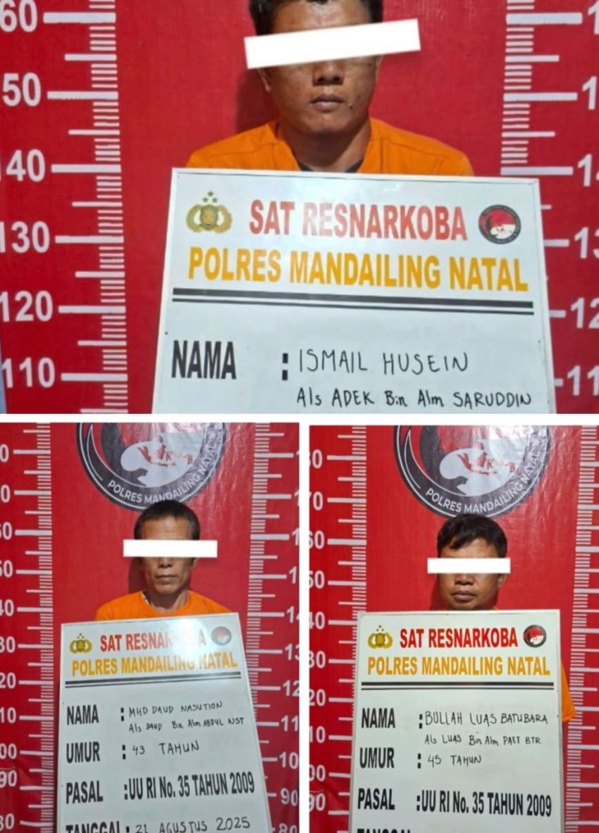 Polres Madina Ringkus 3 Pria Pesta Sabu di Panyabungan Jae