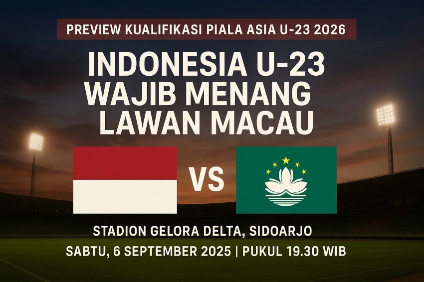 Preview Kualifikasi Piala Asia U-23 2026: Indonesia U-23 Wajib Menang Lawan Macau