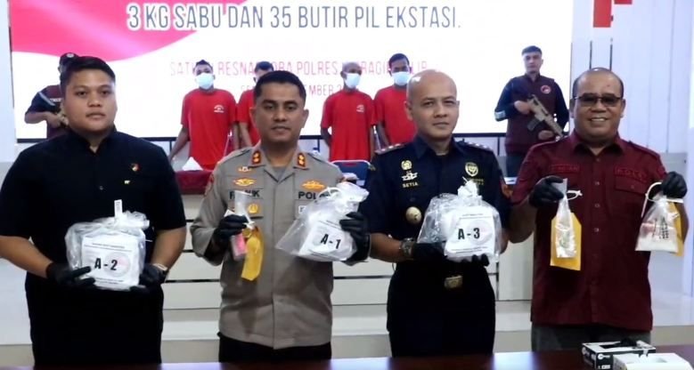 Polres Inhil Riau Gagalkan Penyelundupan Narkoba Asal Malaysia di Kapal