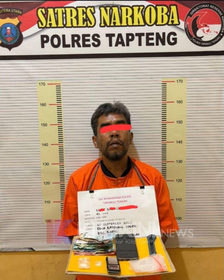 Polres Tapteng Bekuk Residivis Pengedar Sabu di Barus