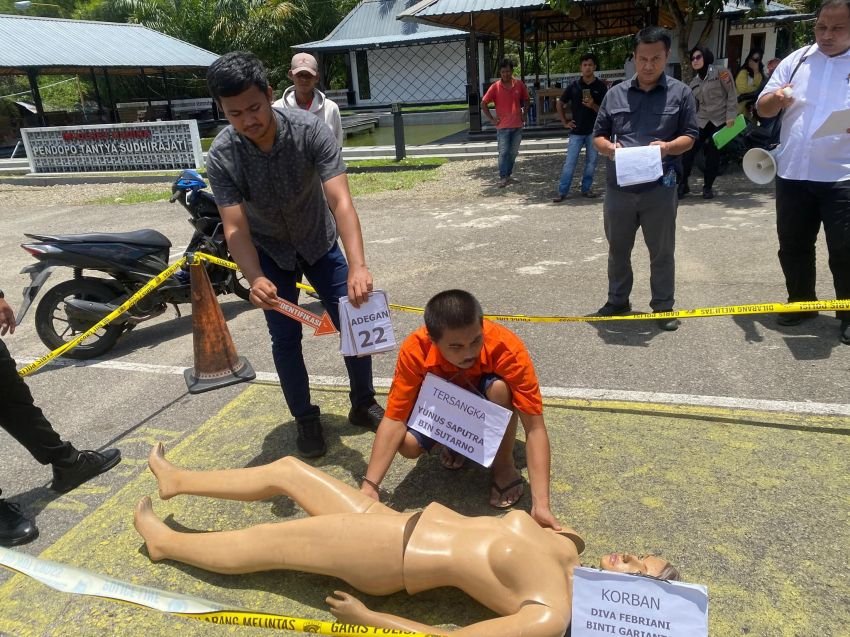 Polres Madina Reka Ulang Perkara Pembunuhan Diva Febriani, 25 Adegan