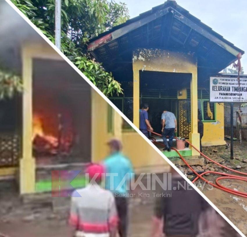 Kantor Lurah Timbangan, Sidimpuan Terbakar, 5 Unit Mobil Damkar Diturunkan
