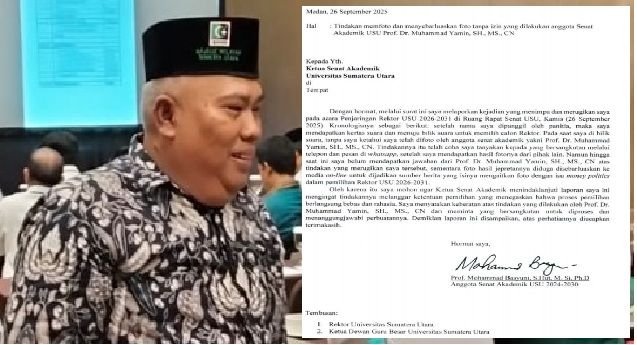 FP-USU Nilai Surat Prof. Basyuni Potret Budaya Tanpa Malu dan Erosi Demokrasi Kampus