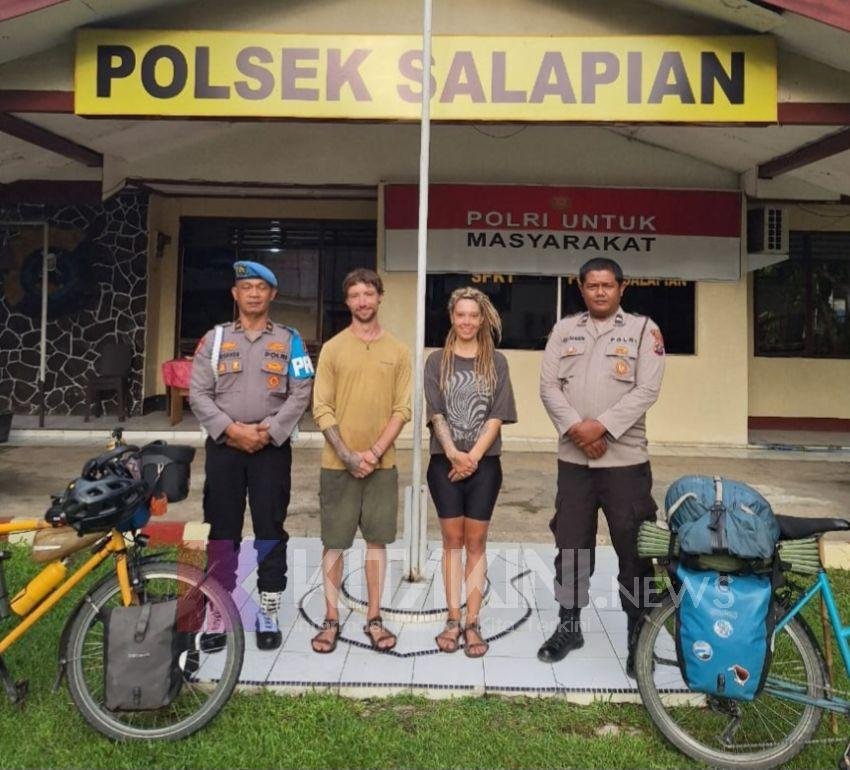 Menuju Bukit Lawang, Dua Turis asal Jerman Izin Bermalam di Polsek Salapian