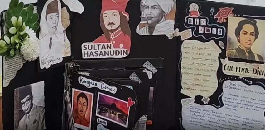 Viral, Siswa Mengerjakan Catatan Pelajaran Sejarah Dengan Karya Gambar Estetik