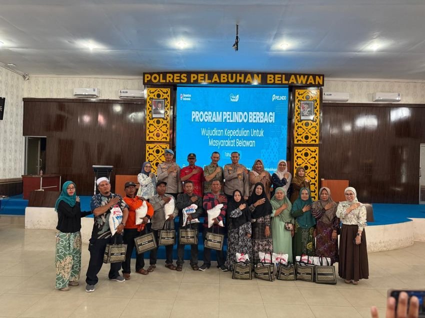 Pelindo Berbagi, Pelindo Regional 1 dan Polres Belawan Bersinergi Bantu Warga Terdampak Banjir Rob di Belawan