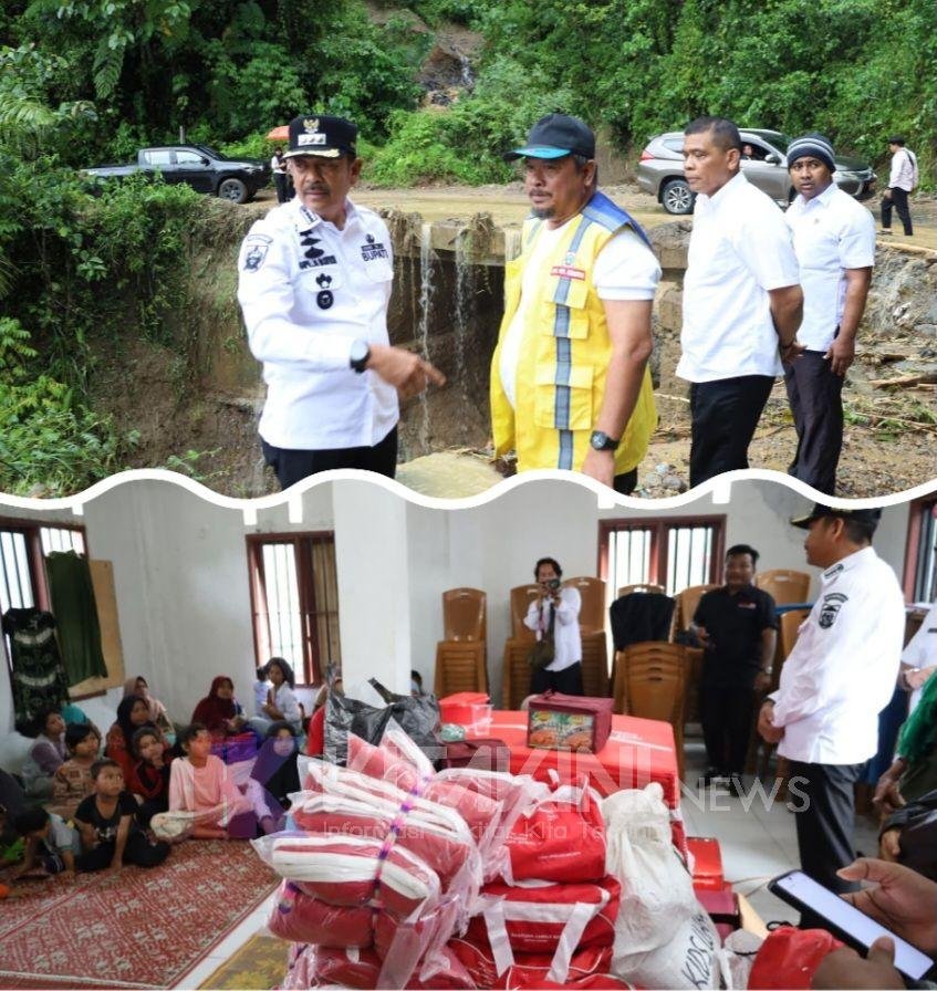 Bupati Madina Tinjau Korban Bencana di Muara Batang Angkola